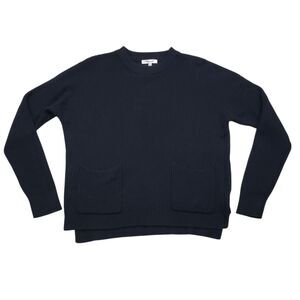Madewell Patch Pocket Pullover Sweater Womens Medium Black Knit